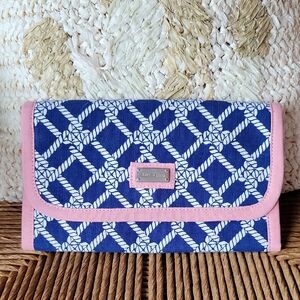 Ame & Lulu Jewelry Travel Organizer / Clutch, blue/white/pink